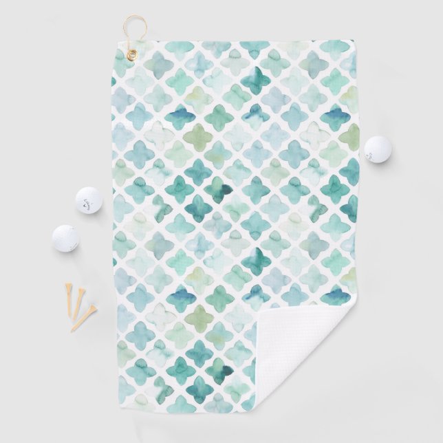 Serviette De Golf Motif peint à la main de turquoise (En situation)