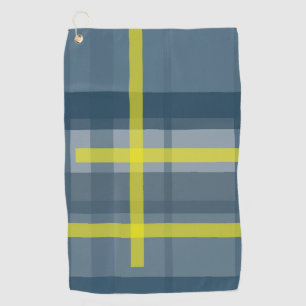 Serviette De Golf Motif plaid bleu et jaune