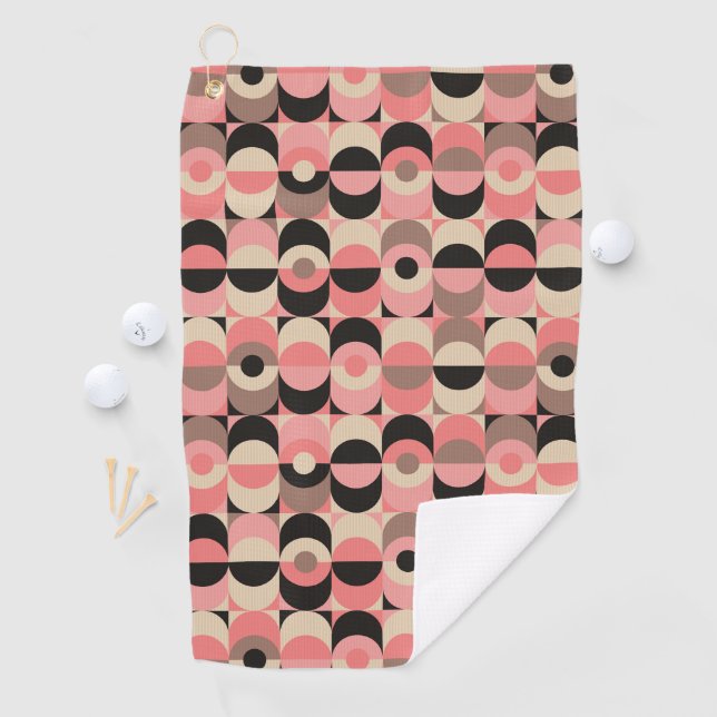 Serviette De Golf Motif rose moderne de la moitié du siècle (En situation)