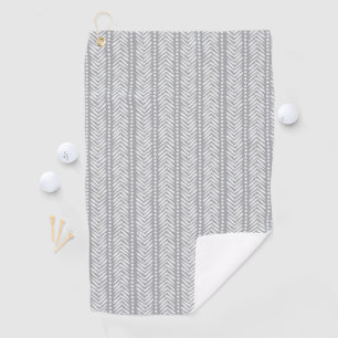 Serviette De Golf Motif tiré par la main gris de Chevron