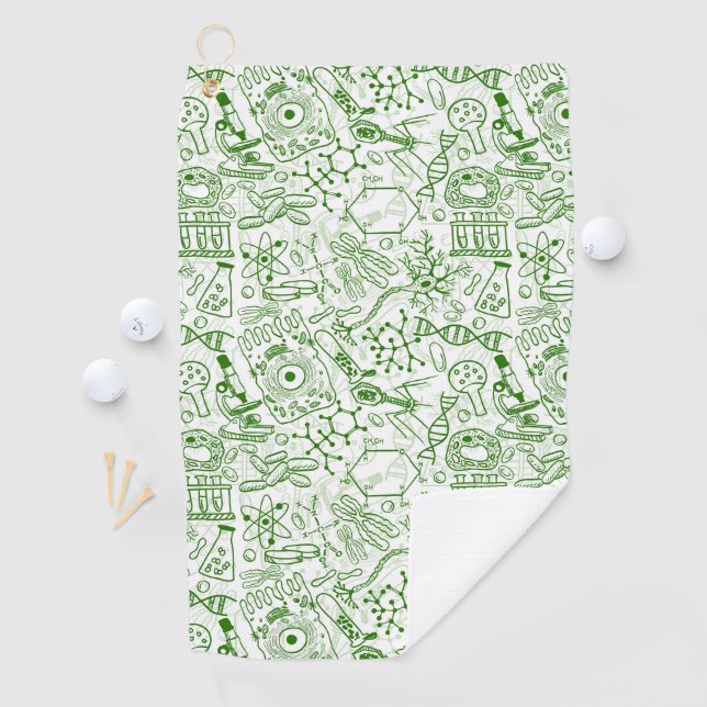 Serviette De Golf Motif vert de biologie (En situation)
