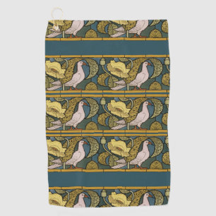 Serviette De Golf Motif vintage Art nouveau de pigeon poisson Verneu