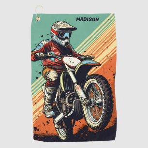 Serviette De Golf Motocross de nom personnalisé