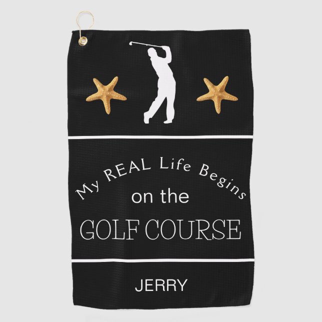 Serviette De Golf My Real Life commence sur le Beach Golf Course (Devant)