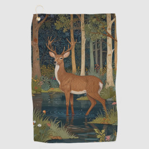 Serviette De Golf Nature rustique cerf boho forêt boisée verdure