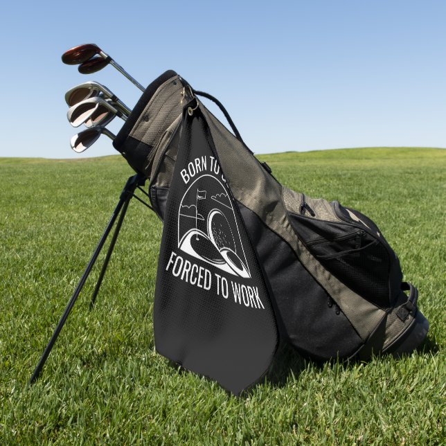 Serviette De Golf Né Au Golf Forcé À Travailler (Vert)
