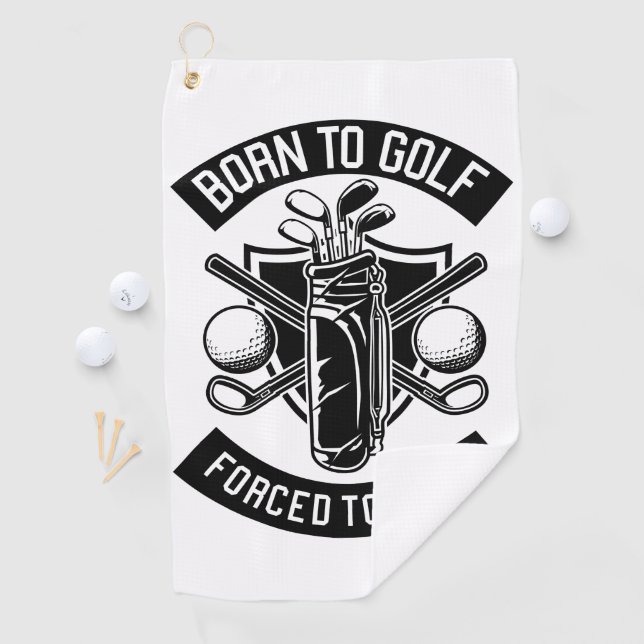 Serviette De Golf Né au golf forcé au travail (En situation)