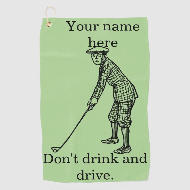 Serviette De Golf "Ne buvez pas et ne conduisez pas" drôle (Devant)