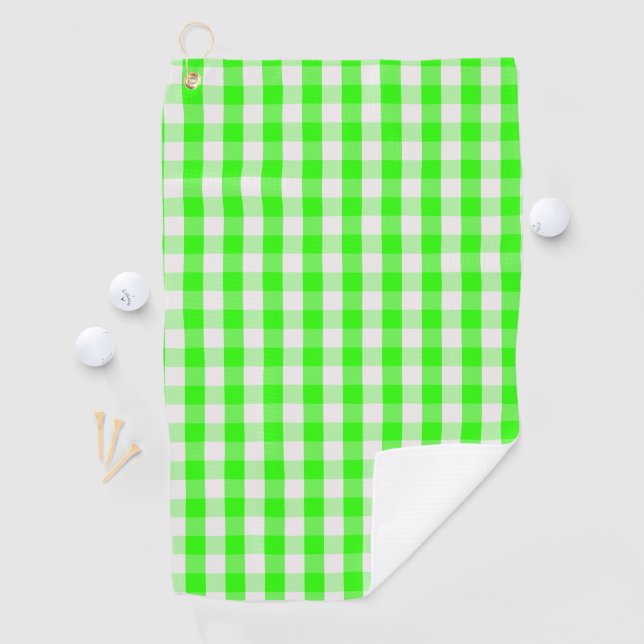 Serviette De Golf Neon Green En vichy Motif par Shirley Taylor (En situation)
