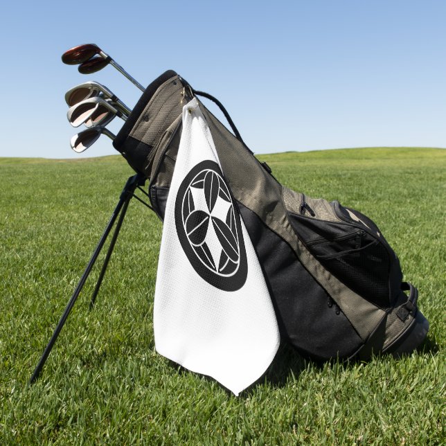 Serviette De Golf Neuf feuilles en bambou en cercle (Vert)