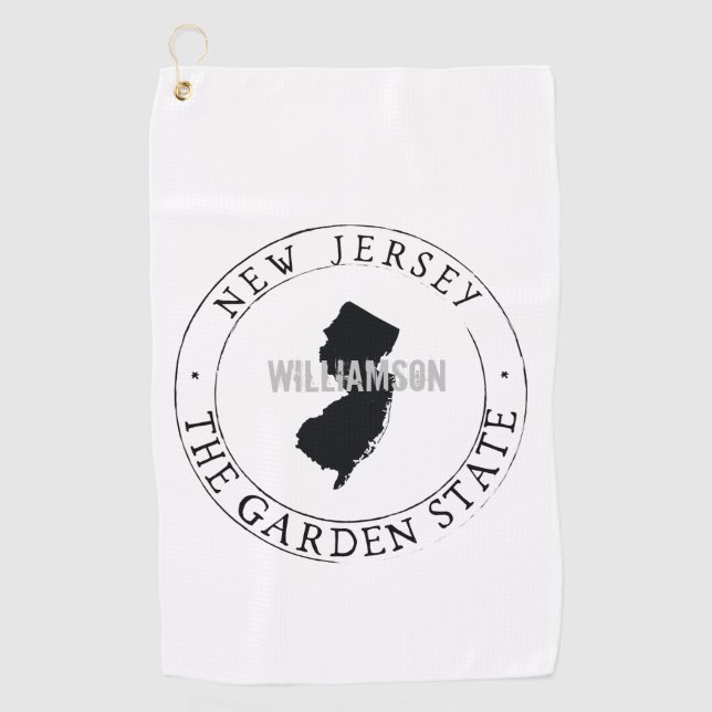 Serviette De Golf New Jersey Golf Towel State Personnalisé (Devant)