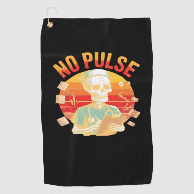 Serviette De Golf No Pulse Skeleton Nurse Funny Médicale Halloween P (Devant)