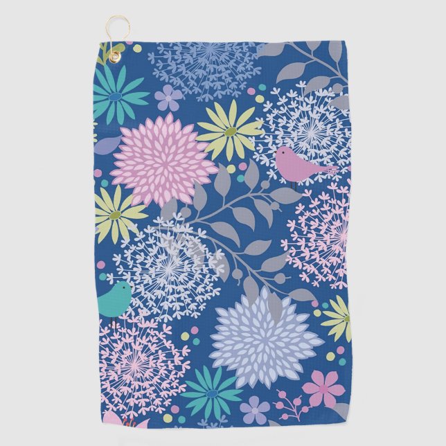 Serviette De Golf Noël Cadeau Floral 60e anniversaire (Devant)