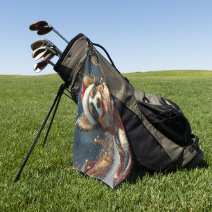 Serviette De Golf Noël Montagnes Russes Chien Blue Heeler