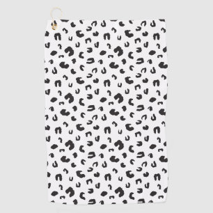 Serviette De Golf Noir et blanc Empreinte de léopard