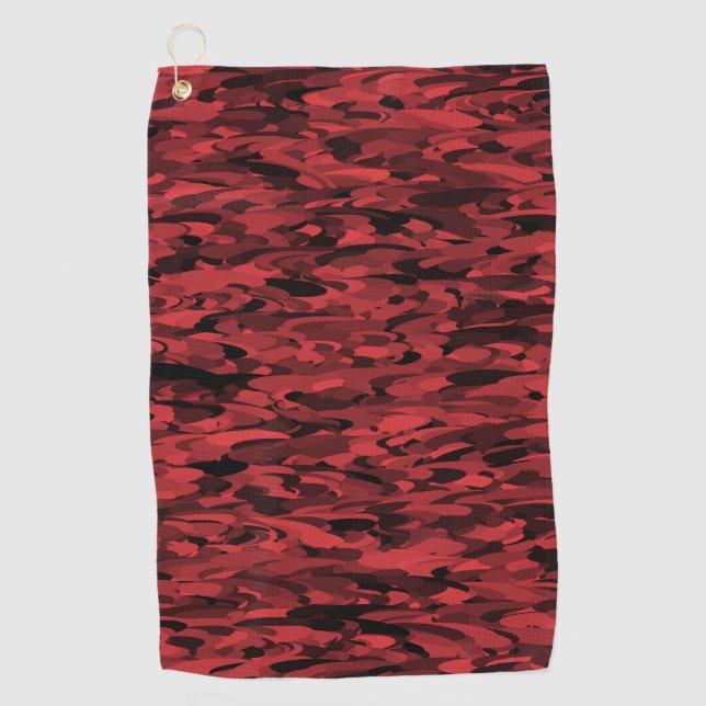 Serviette De Golf Noir rouge Motif Abstrait (Devant)