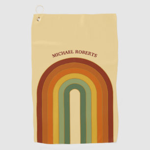 Serviette De Golf Nom Arc-en-ciel Super en couche rétro tronquée
