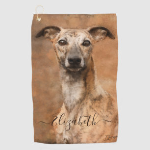 Serviette De Golf Nom d'ajout de Whippet Dog