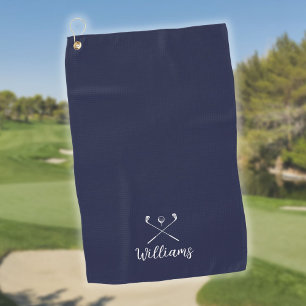 Serviette De Golf Nom de club de golf personnalisé en écriture manus