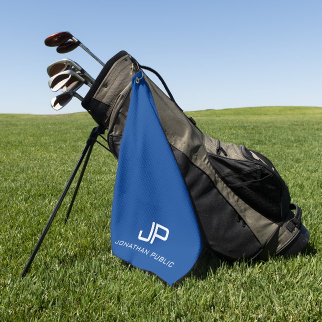 Serviette De Golf Nom de monogramme personnalisable Élégant Modèle m (Vert)