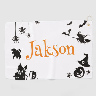 Serviette De Golf Nom d'Halloween migre