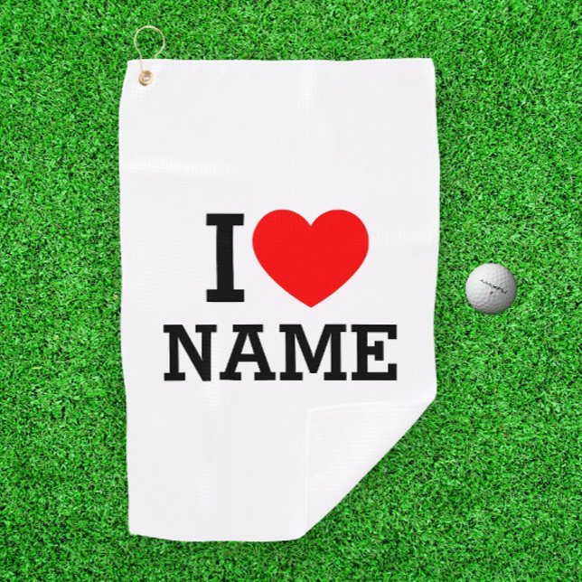 Serviette De Golf Nom du coeur (Créateur téléchargé)
