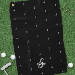Serviette De Golf Nom du monogramme personnalisé Motif initial bleu