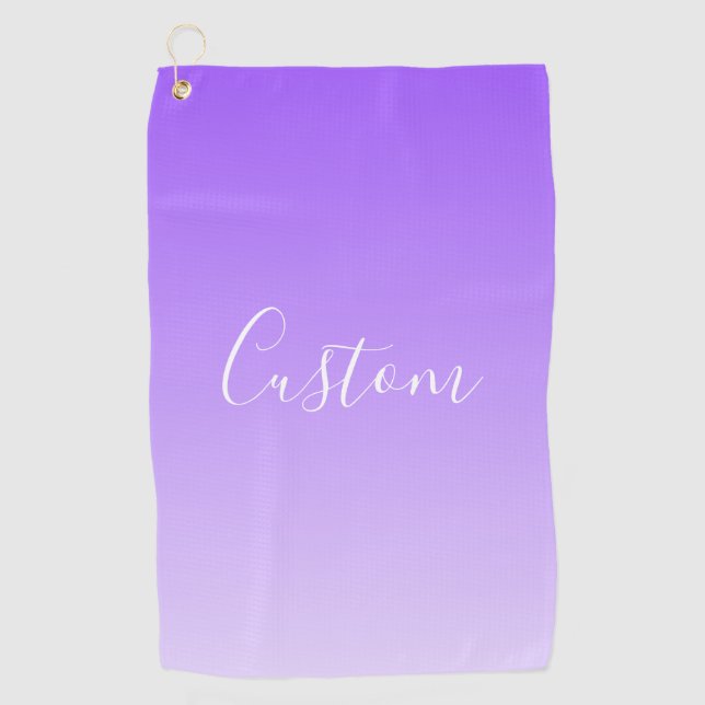 Serviette De Golf Nom du script curatif et Ombre violet clair modifi (Devant)
