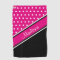 Nom du script diagonal noir de point Polka rose ch