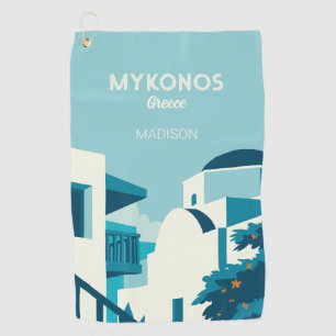 Serviette De Golf Nom et texte personnalisés Grèce