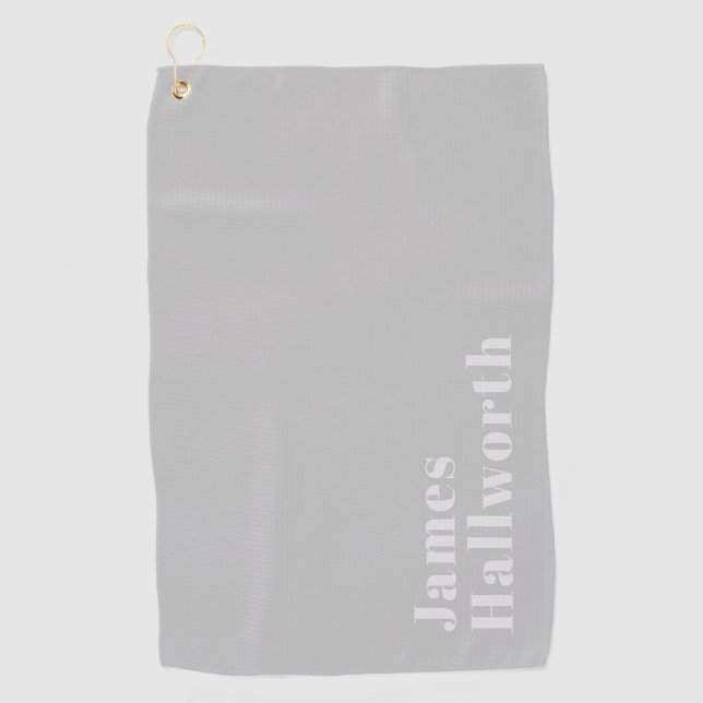Serviette De Golf Nom minimaliste moderne rétro (ou autre texte) (Devant)