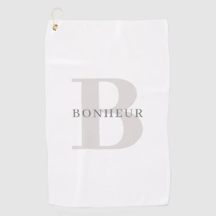 Serviette De Golf Nom moderne élégant et monogramme