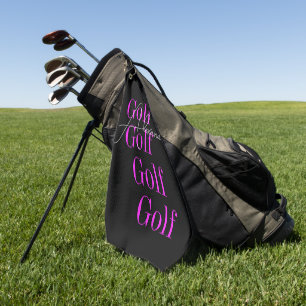 Serviette De Golf Nom personnalisé Femmes Neon rose