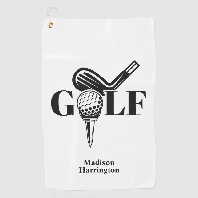 Serviette De Golf Nom personnalisé Golf (Devant)