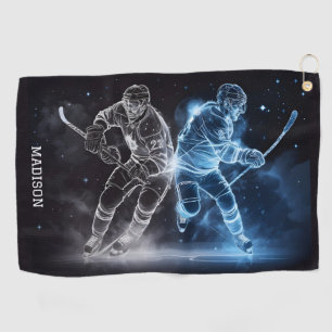 Serviette De Golf Nom personnalisé Hockey sur glace