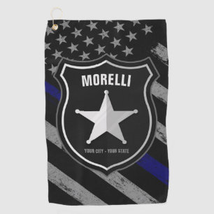 Serviette De Golf NOM Personnalisé Officier de police Drapeau du shé