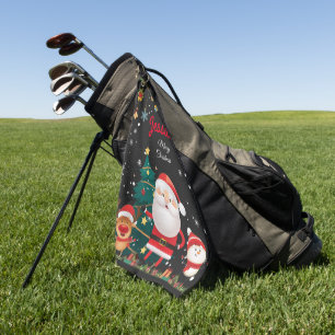 Serviette De Golf Nom Personnalisé Pour Votre Enfant, Noël Père Noël
