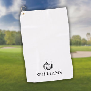 Serviette De Golf Nom personnalisé Renard et balle de golf