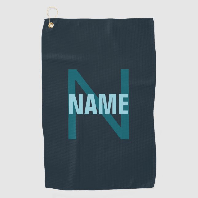 Serviette De Golf Nom simple en gras personnalisable en monogramme (Devant)