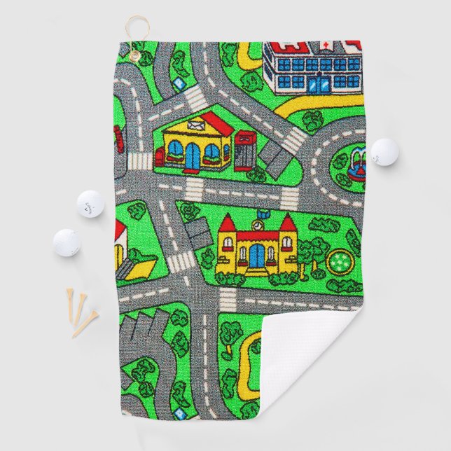 Serviette De Golf nostalgie des années 90, Moquette de piste Voiture (En situation)