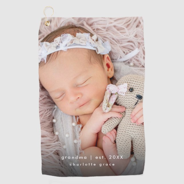 Serviette De Golf Nouvelle année de grand-mère établie bébé photo (Devant)