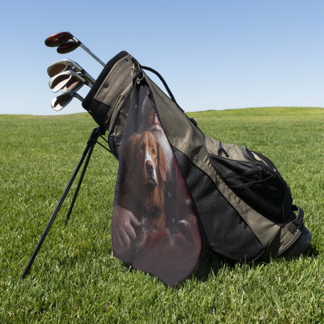 Serviette De Golf Nouvelle-Écosse Duck Toller Avec Le Festif Du Père (Vert)