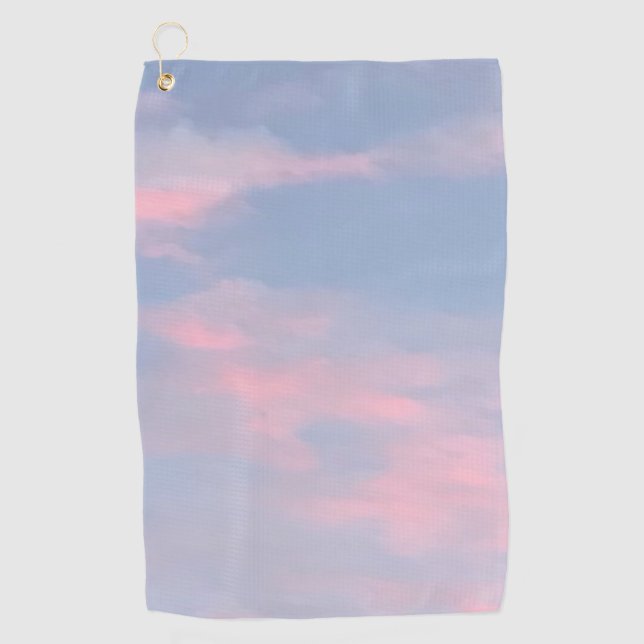 Serviette De Golf Nuages roses personnalisables (Devant)