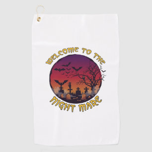 Serviette De Golf Nuit de bienvenue Jument Halloween Lune Rouge Cime