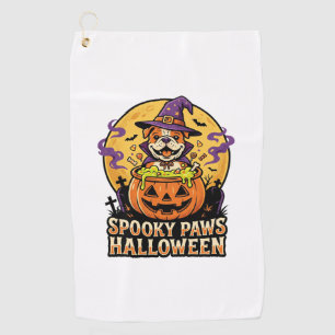Serviette De Golf Nuit de la citrouille bouledogue d'Halloween
