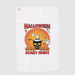 Serviette De Golf Nuit effrayante d'Halloween Crâne Chapeau de sorci