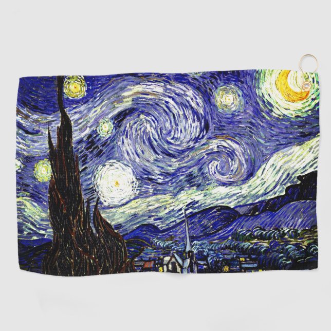 Serviette De Golf Nuit étoilée de Van Gogh, 1889 (Horizontal)