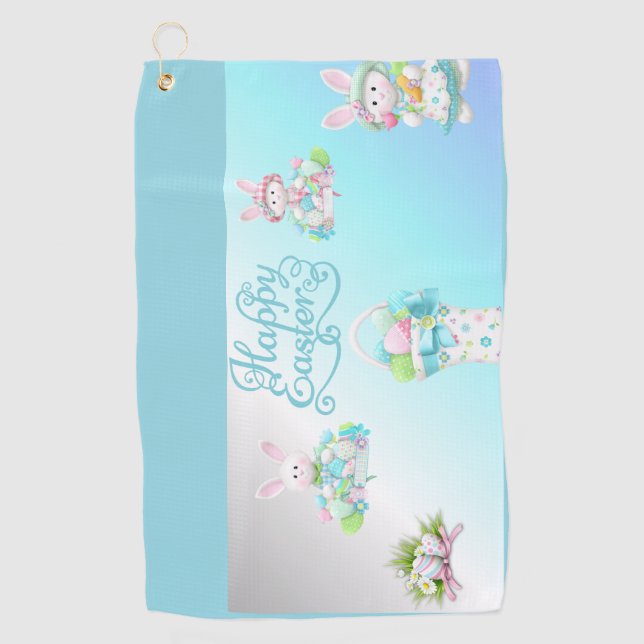 Serviette De Golf Oeufs de Pâques Pastel et Mug de lapin (Devant)