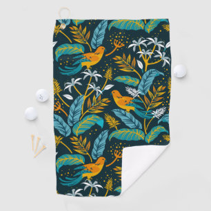 Serviette De Golf Oiseaux colorés dans le motif de nature