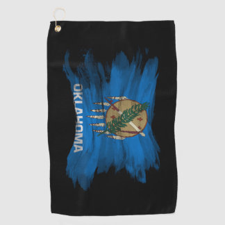 Serviette De Golf Oklahoma state flag brush stroke, oklahoma flag